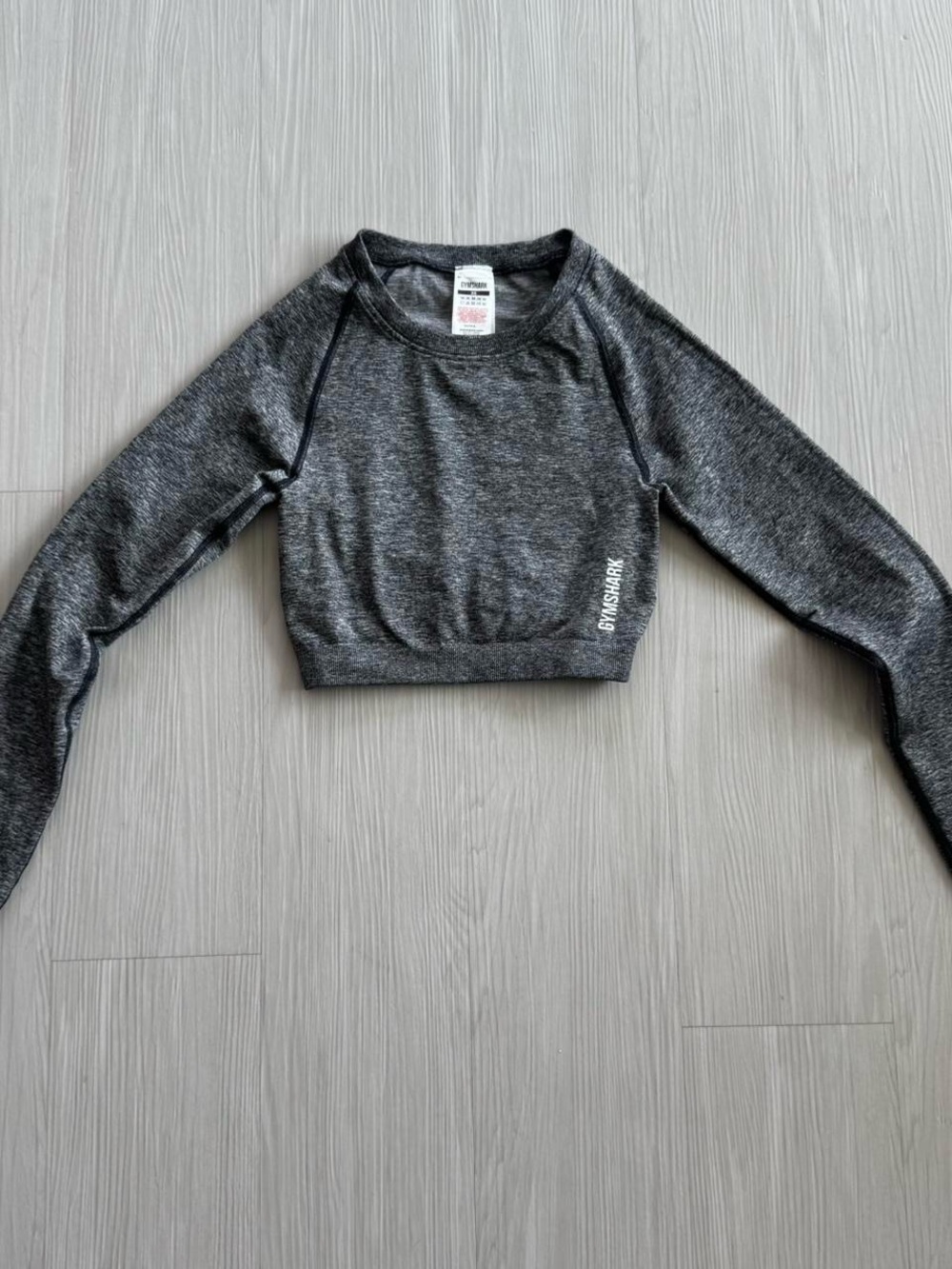 Gymshark Women's Charcoal Cropped Long-Sleeve